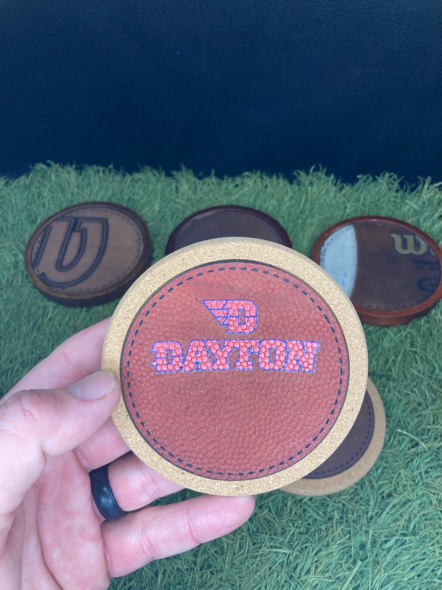 Custom Football Leather Coasters