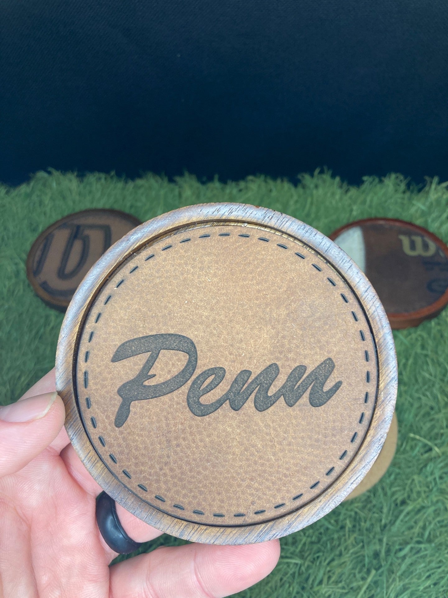 Custom Football Leather Coasters