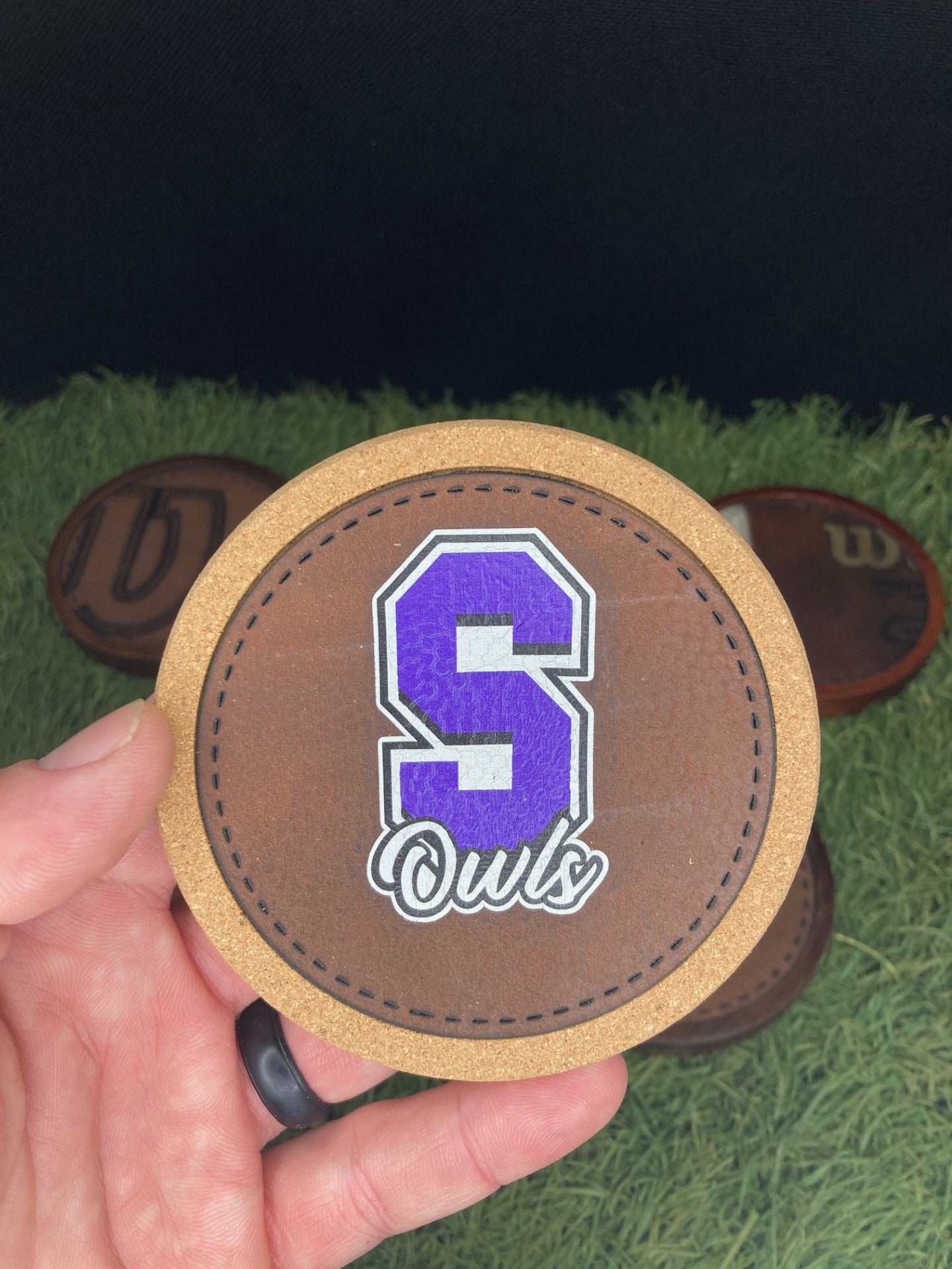 Custom Football Leather Coasters