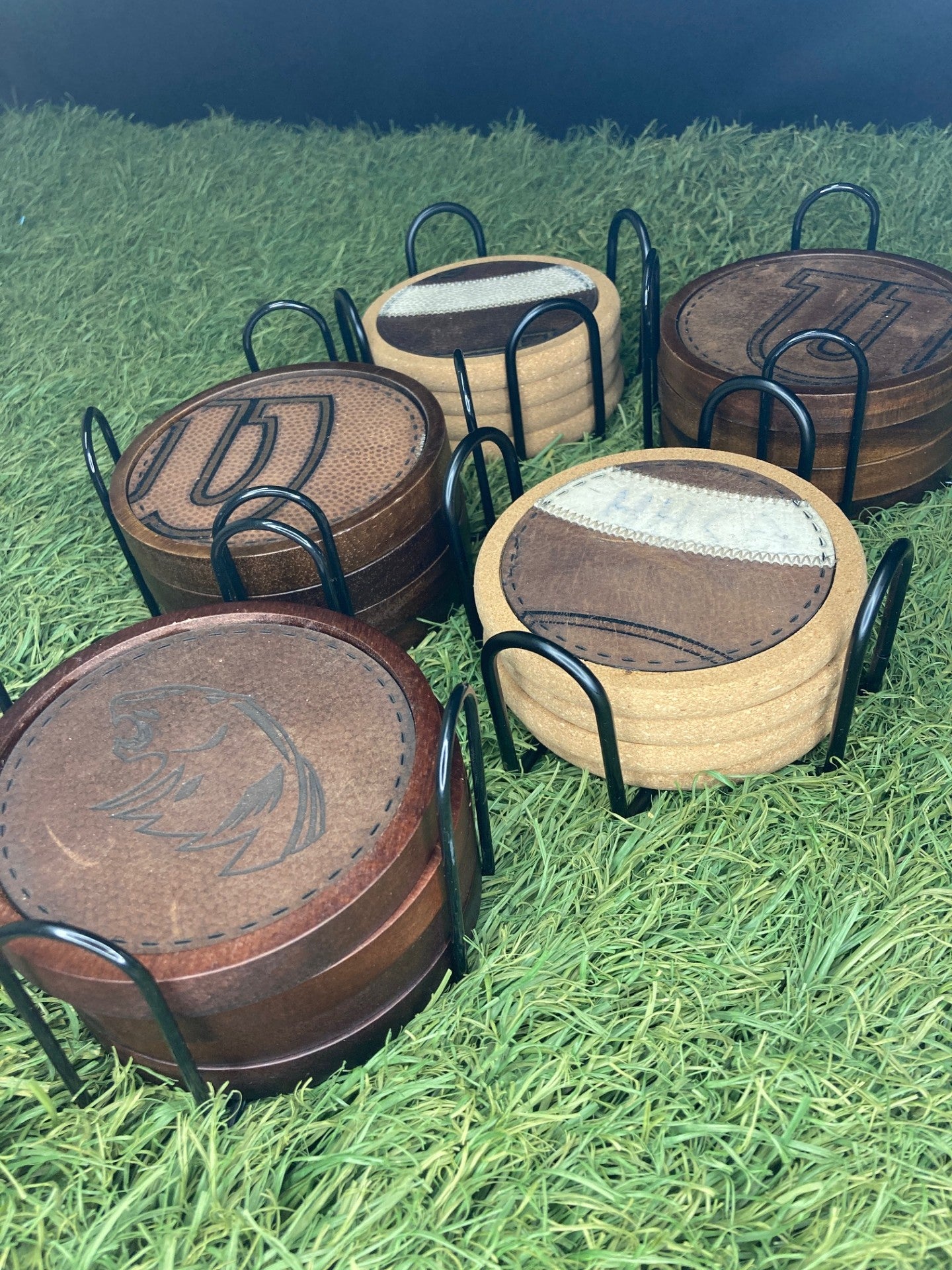 Custom Football Leather Coasters