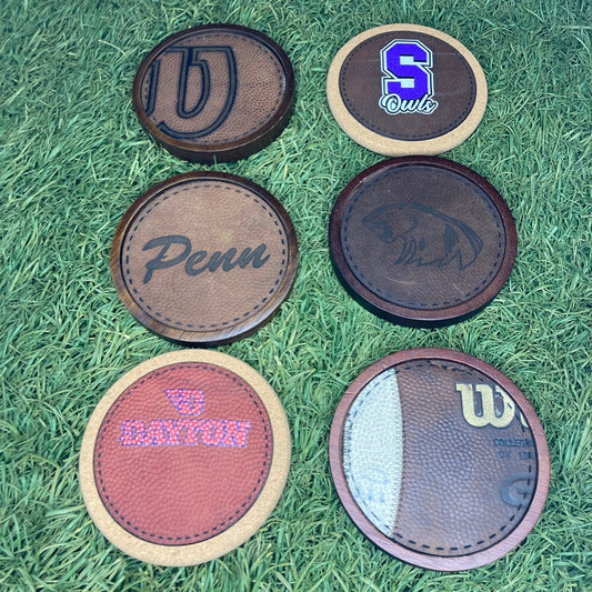 Custom Football Leather Coasters