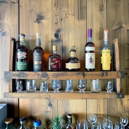 Whiskey / Bourbon Shelf with Glassware